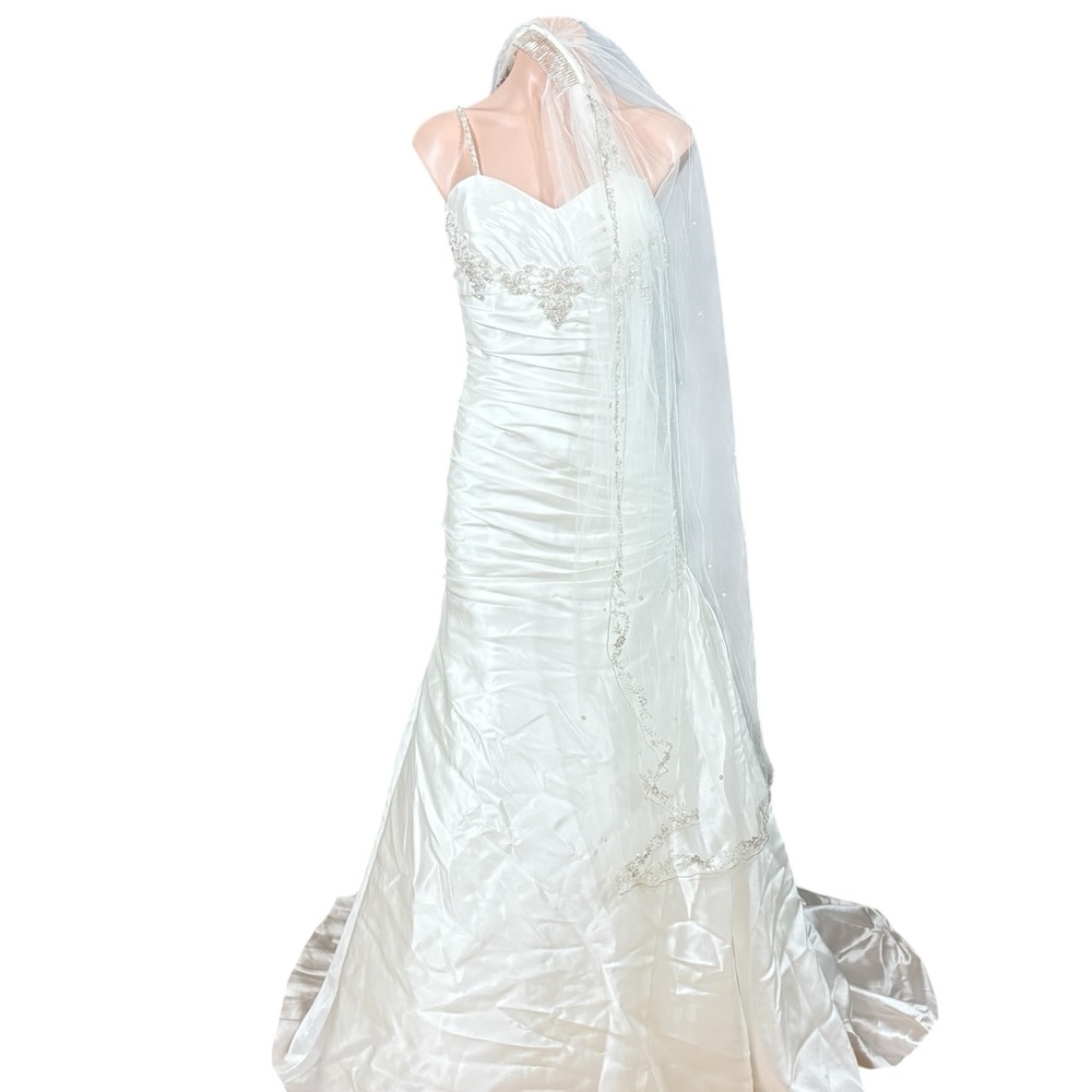 Robin Jillian bridal B934 embellished wedding gown + veil